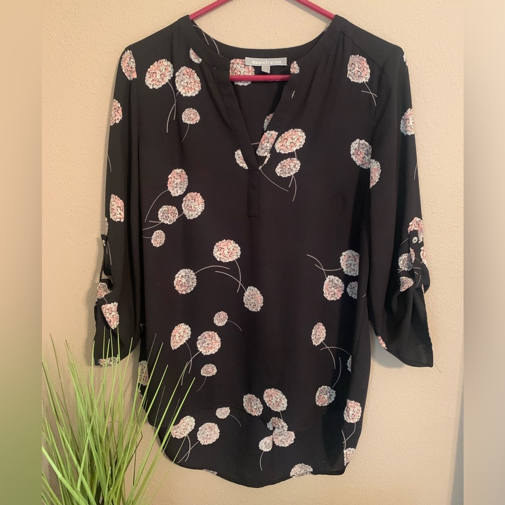 Daniel Rainn Black Floral Blouse